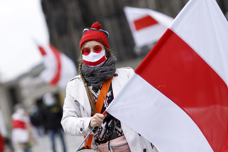 Kundgebung für Demokratie in Belarus in Köln