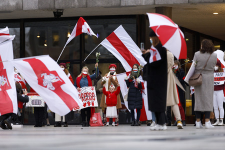 Kundgebung für Demokratie in Belarus in Köln