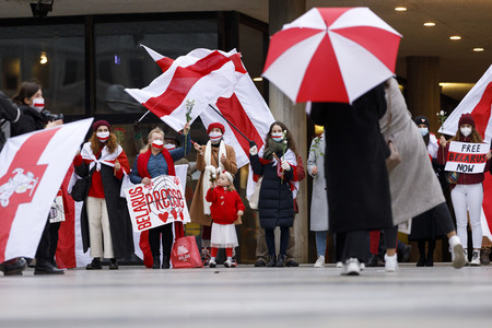 Kundgebung für Demokratie in Belarus in Köln