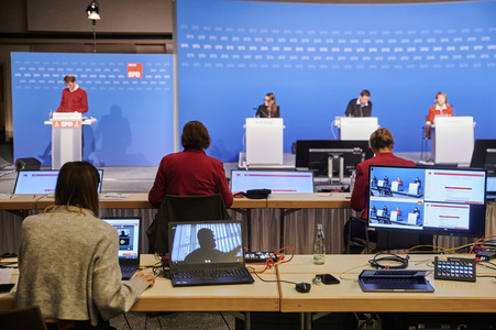 Hybrider Landesparteitag der SPD in Berlin