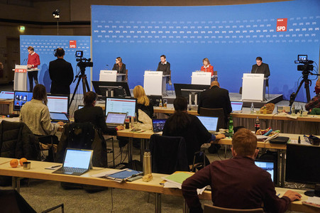 Hybrider Landesparteitag der SPD in Berlin