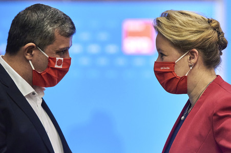 Hybrider Landesparteitag der SPD in Berlin