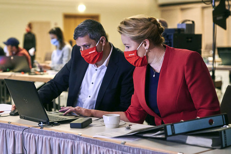 Hybrider Landesparteitag der SPD in Berlin