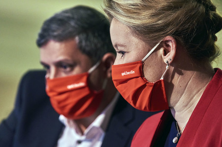 Hybrider Landesparteitag der SPD in Berlin