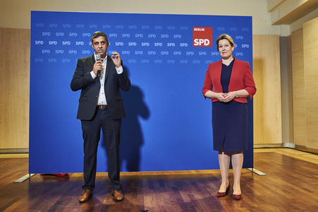 Hybrider Landesparteitag der SPD in Berlin