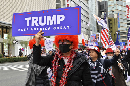 Pro Trump Demonstration in Tokio