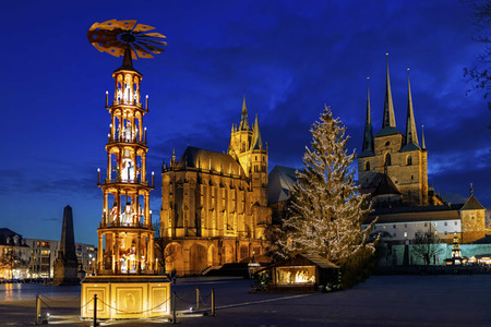 Weihnachtlicher Domplatz in Erfurt