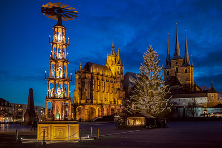Weihnachtlicher Domplatz in Erfurt