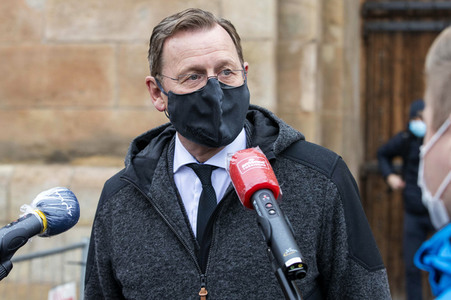 Rundgang von Bodo Ramelow über das Bundesgartenschau-Gelände 2021 in Erfurt