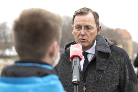 Rundgang von Bodo Ramelow über das Bundesgartenschau-Gelände 2021 in Erfurt