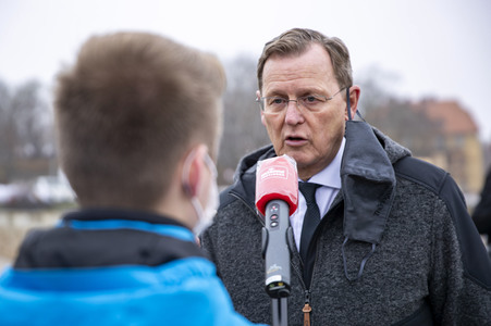 Rundgang von Bodo Ramelow über das Bundesgartenschau-Gelände 2021 in Erfurt