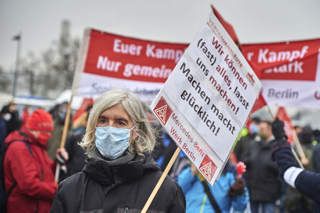 Demonstration gegen das Stilllegungsbeschluss des Mercedes Benz-Werks Berlin