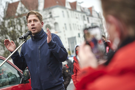 Demonstration gegen das Stilllegungsbeschluss des Mercedes Benz-Werks Berlin