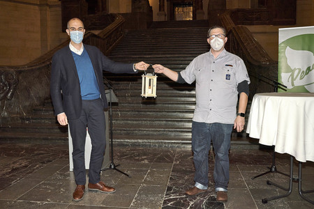 Übergabe des Friedenslichts in Hannover