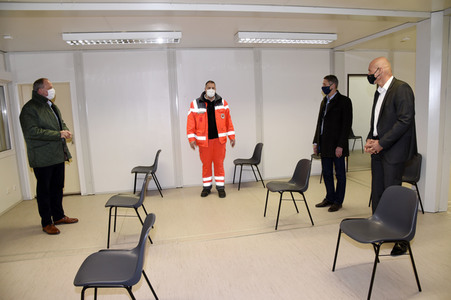 Pressebesichtigung des Impfzentrums Unterschleißheim