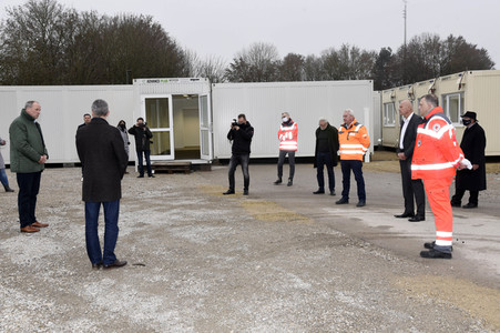 Pressebesichtigung des Impfzentrums Unterschleißheim