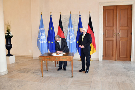 Bundespräsident Steinmeier empfängt Antonio Guterres in Berlin