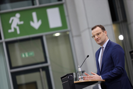 Pressekonferenz mit Jens Spahn in Berlin