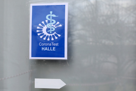 Corona-Schnelltest-Station in Halle (Saale)