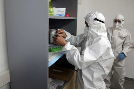 Corona-Schnelltest-Station in Halle (Saale)