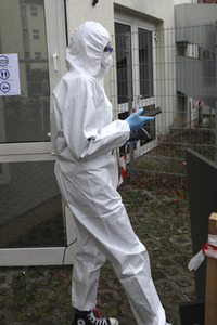 Corona-Schnelltest-Station in Halle (Saale)