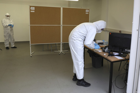 Corona-Schnelltest-Station in Halle (Saale)