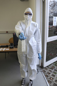 Corona-Schnelltest-Station in Halle (Saale)