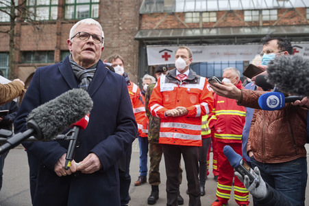 Inbetriebnahme des Corona-Impfzentrums in der Arena Berlin