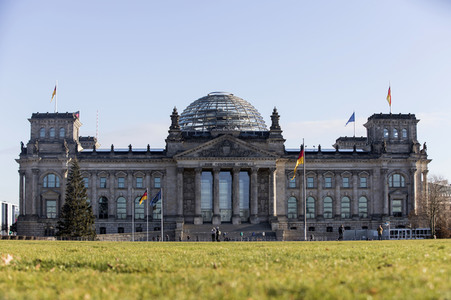 Vorbereitungen zur Silvesterfeier am Brandenburger Tor in Berlin
