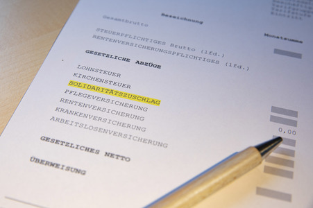 Symbolfoto Teilweiser Wegfall des Solidaritätszuschlages