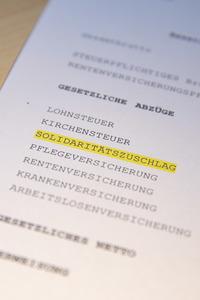 Symbolfoto Teilweiser Wegfall des Solidaritätszuschlages