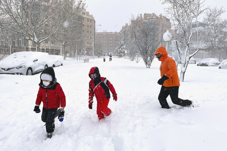 Sturmtief Filomena sorgt für Chaos in der Region Madrid