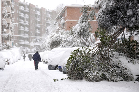 Sturmtief Filomena sorgt für Chaos in der Region Madrid