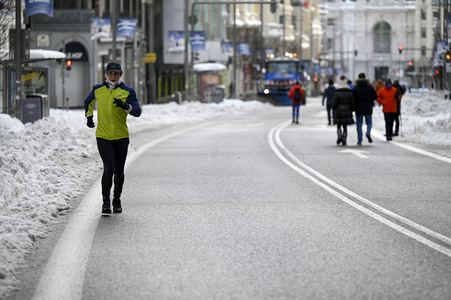 Nach dem Sturmtief Filomena in der Region Madrid