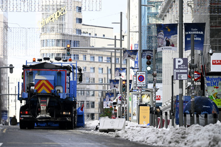 Nach dem Sturmtief Filomena in der Region Madrid