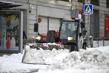 Nach dem Sturmtief Filomena in der Region Madrid