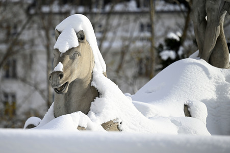 Nach dem Sturmtief Filomena in der Region Madrid