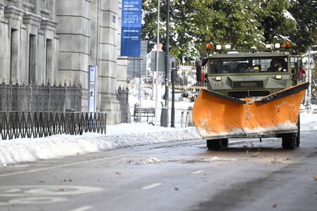 Nach dem Sturmtief Filomena in der Region Madrid