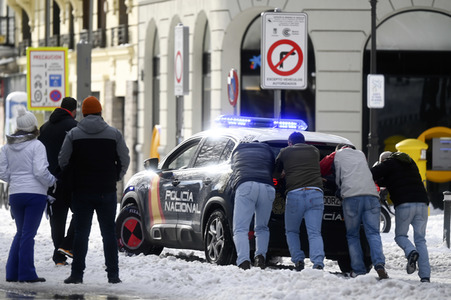 Nach dem Sturmtief Filomena in der Region Madrid