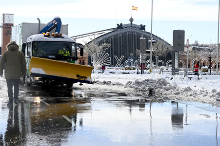 Nach dem Sturmtief Filomena in der Region Madrid
