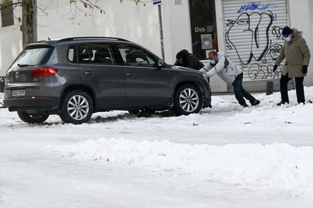Nach dem Sturmtief Filomena in der Region Madrid