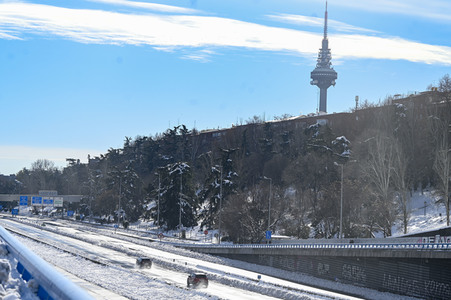 Nach dem Sturmtief Filomena in der Region Madrid