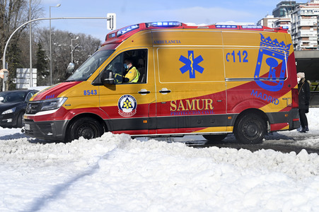 Nach dem Sturmtief Filomena in der Region Madrid