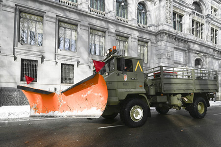 Nach dem Sturmtief Filomena in der Region Madrid