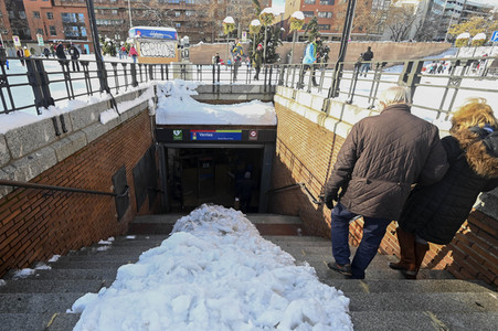Nach dem Sturmtief Filomena in der Region Madrid