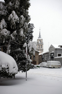 Nach dem Sturmtief Filomena in der Region Madrid