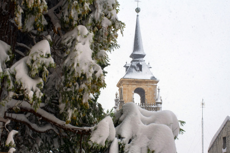 Nach dem Sturmtief Filomena in der Region Madrid