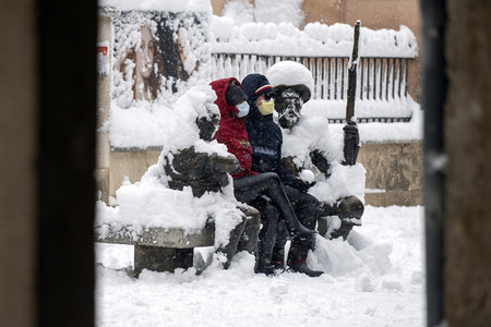 Nach dem Sturmtief Filomena in der Region Madrid