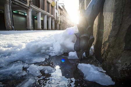 Nach dem Sturmtief Filomena in der Region Madrid