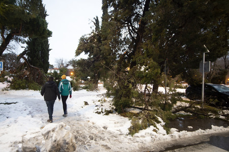 Nach dem Sturmtief Filomena in der Region Madrid